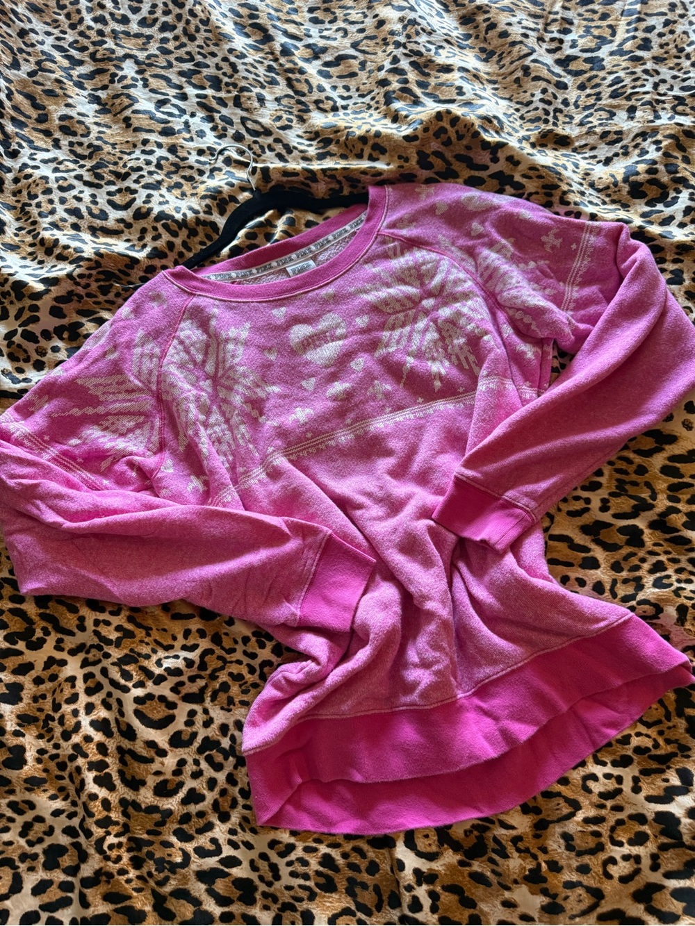 PINK Victoria's Secret Hot Pink Scoop Neck Pullover